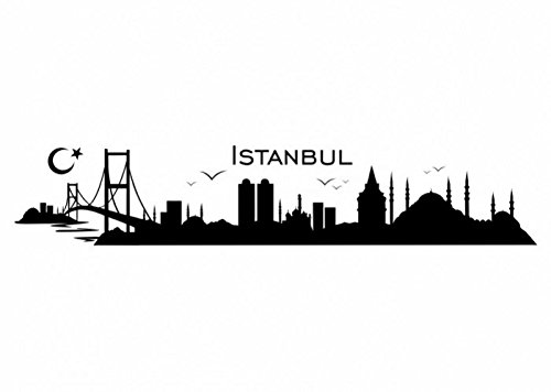 Wandtattooladen Wandtattoo - Skyline Istanbul Größe:130x25cm Farbe: königsblau