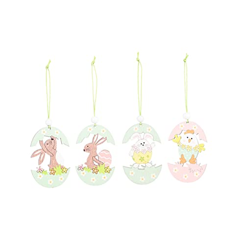 PRETYZOOM 8st Osteranhänger Plüsch Hase Osternest Kaninchen Ausgestopft Häschen-Aufkleber Kinderzimmer Wandtattoo Hasenohr Holzornamente Ostertasche Osterdeko Hölzern