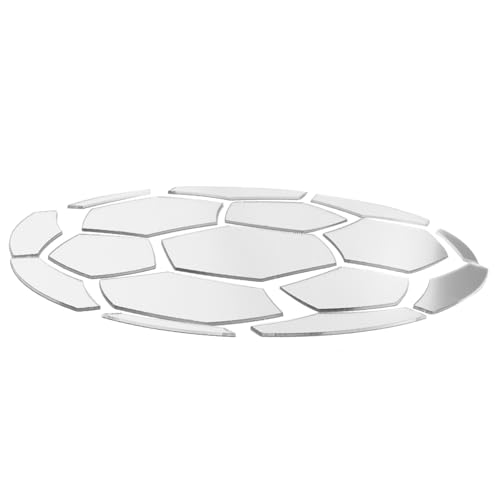 OSALADI Fußball-Spiegel-Wandaufkleber Wandspiegel Wohnzimmerspiegel Spielzimmer Spender kinderzimmer wanddeko wandpolsterung kinderzimmer Spiegel Wanddekoration Wandtattoo Acryl Silver