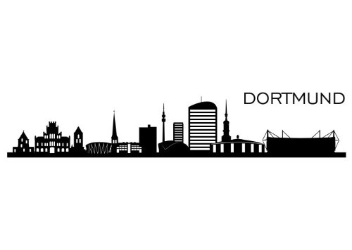 Wandtattooladen Wandtattoo - Skyline Dortmund Größe:140x28cm Farbe: dunkelgrün