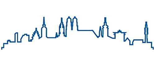 Samunshi® München Skyline Wandtattoo Silhouette 30 x 6,5cm enzian