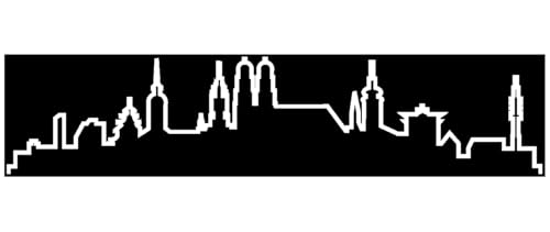skyline4u München Skyline Silhouette Wandtattoo Kontur in 8 Größen und 19 Farben (40x8,7cm weiß)