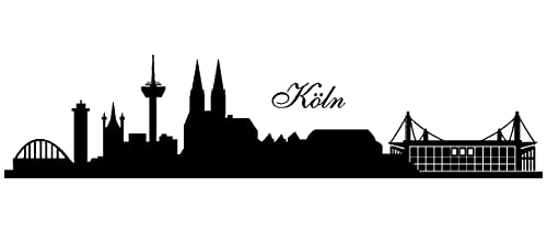 Samunshi® Wandtattoo Köln Skyline Stadion 150 x 34cm schwarz