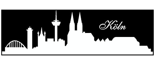 Samunshi® Wandtattoo Köln Skyline in 5 Größen und 19 Farben (150x45cm weiß)