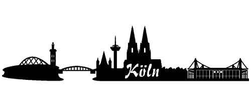 Samunshi® Wandtattoo Köln + Stadion Skyline Wandaufkleber Wandsticker viele Farben und Größen sofort lieferbar in 8 Größen und 25 Farben (190x42cm schwarz)