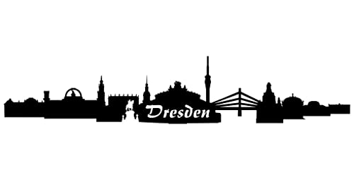 Samunshi® Wandsticker Dresden Skyline schwarz 30x6,6cm