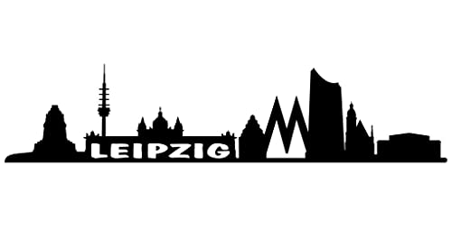 Samunshi® Wandsticker Leipzig Skyline schwarz 30x7cm