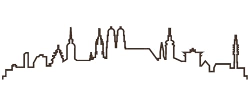 Skyline4u München Skyline Silhouette Wandtattoo Kontur 30 x 6,5cm braun