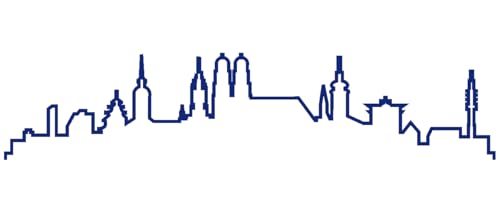 Skyline4u München Skyline Silhouette Wandtattoo Kontur 70 x 15,2cm königsblau