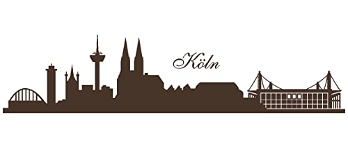 Samunshi® Wandtattoo Köln Skyline Stadion 230 x 52cm braun