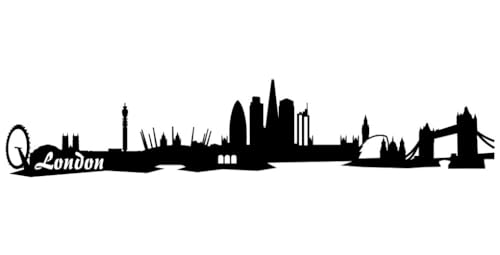 Samunshi® Wandtattoo London Skyline Wandaufkleber schwarz 30x6cm