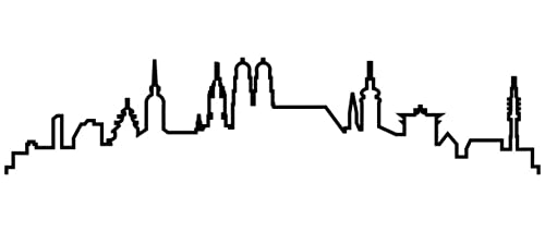 Samunshi® München Skyline Wandtattoo Silhouette schwarz