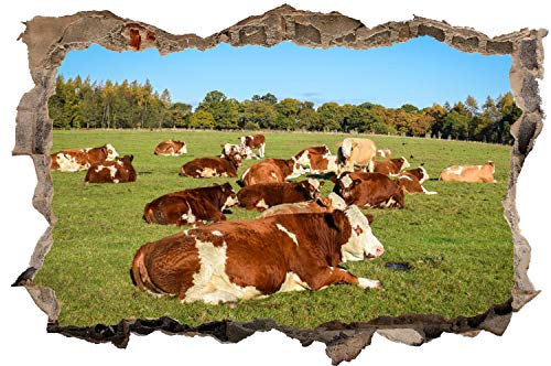 DesFoli Kuhherde Kühe Weide Wiese Wandtattoo Wandsticker Wandaufkleber D2475 Größe 60 cm x 90 cm