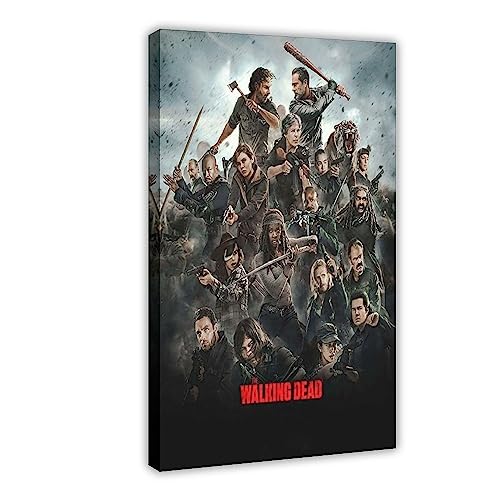 The Walking Dead 8 Leinwand-Poster, Wandkunst, Dekordruck, Bild, Gemälde für Wohnzimmer, Schlafzimmer, Dekoration, Rahmenstil, 60 x 90 cm