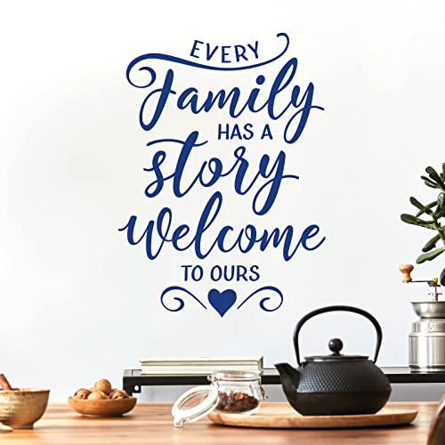 Wandtattoo  Every Family has a Story, Welcome to Ours  Large (420 x 580mm) mittelblau