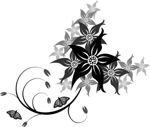 PEMA INDIGOS UG - Wandtattoo Wandsticker Wandaufkleber Aufkleber bunt ME125 Tribal AST Pflanze Blume Ranke 20 x 17 cm