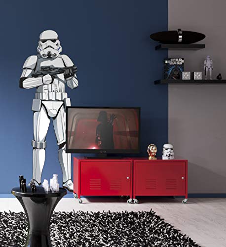 STAR WARS selbstklebende und konturgeschnittene Vlies Fototapete von Komar - Star Wars XXL Stormtrooper - Größe: 127 x 188 cm - Wandtattoo, Kinderzimmer, Lebensgross
