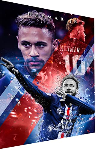 Magic Canvas Art Neymar Fußball Pop Art Leinwandbild 1- teilig Hochwertiger Kunstdruck Wandbilder – B8386, Material: Leinwand, Größe: 60x60 cm