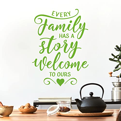 Wandtattoo  Every Family has a Story, Welcome to Ours  Large (420 x 580mm) lime