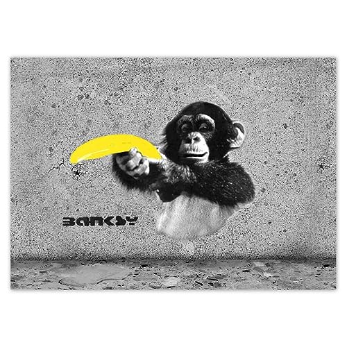 Wandsticker Dekor Foto Aufkleber 70x50cm Banksy Affe Banane Nr. H5655Z_NS1G