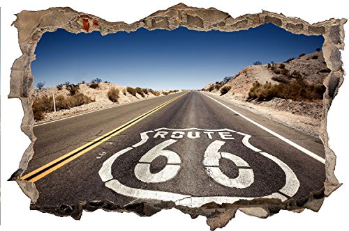 Route 66 Road Straße USA Wandtattoo Wandsticker Wandaufkleber D0432 Größe 60 cm x 90 cm