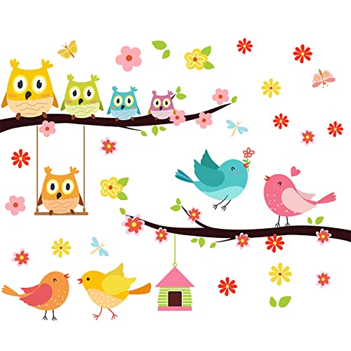 Wandtattoo Cartoon Eule Wandsticker Wanddeko für Wohnzimmer Schlafzimmer Sofa Hintergrund,Wandaufkleber Kinderzimmer Mädchen und Jungs,Wandaufkleber Diy Wandkunst Dekor
