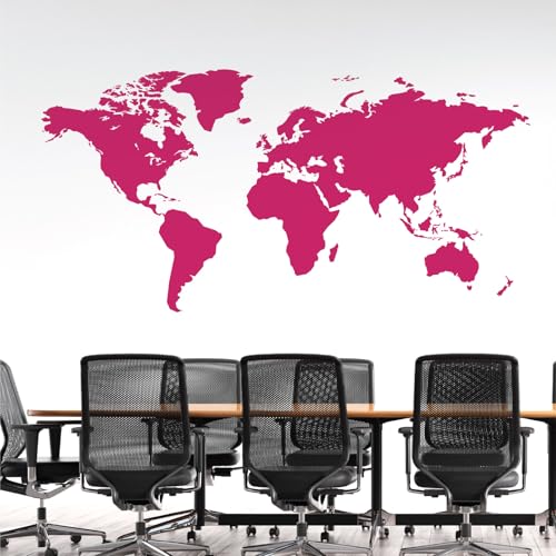 Wandtattoo Weltkarte, Magenta