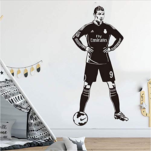 Portugal Cristiano Ronaldo Fußballspieler Wandaufkleber Kinderzimmer Kinderzimmer England Fußball Athlet Wandtattoo Schlafzimmer Vinyl 56Cmhighx26Cmwide