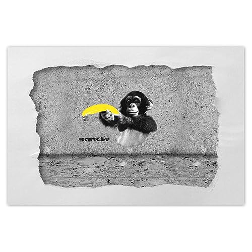 Wandtattoo, 90 x 60 cm, Banksy Affe Banane Nr. H5655M_WFNS1L