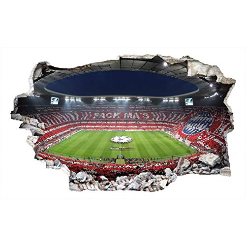 K&L Wall Art 3D Fußball Wandtattoo FCB Bayern München Wandsticker Pack Ma's Klebebilder für die Wand Deko 60x36cm