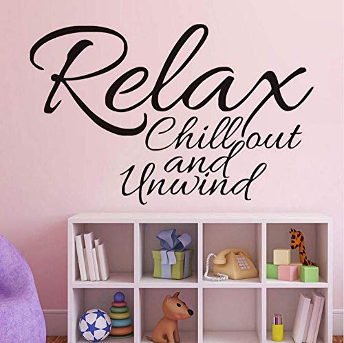 Entspannen Sie Sich Chill Out Und Entspannen Sie Sich Englisch Zeichen Wandaufkleber Für Kinderzimmer Abnehmbare Kunst Design Wohnzimmer Wanddekoration Aufkleber 58X37Cm
