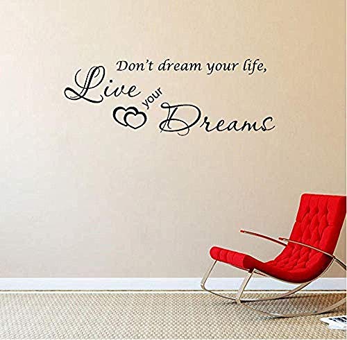 Wandaufkleber Lebe Deine Träume Wohnzimmer Liebe Herz Pvc Wandaufkleber 75X27Cm