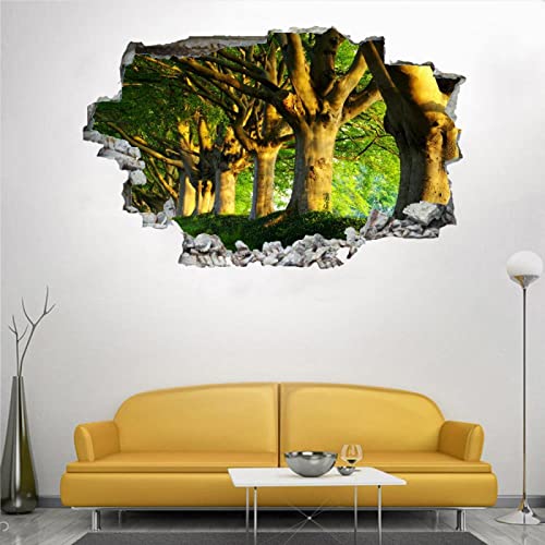 Wald Wandtattoo - Baum - Wandaufkleber - 3D Wandsticker - Wandbild selbstklebend Wanddeko fürs Kinderzimmer 56x84cm