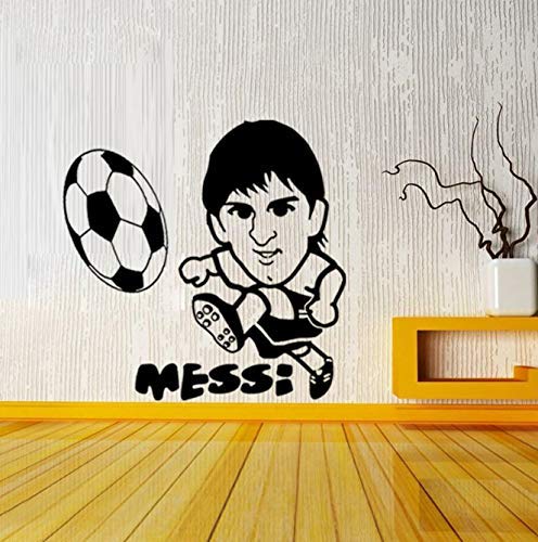 Fußball Superstar Messi Vinyl Wandkunst Aufkleber Home Decor Diy Wallpaper Abnehmbare Wandaufkleber Home Decor Wandbild 58 X 58 Cm
