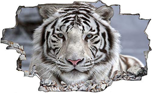 Tier Fotografie Schnee Tiger weiß Wandtattoo Wandsticker Wandaufkleber C1783 Größe 60 cm x 90 cm