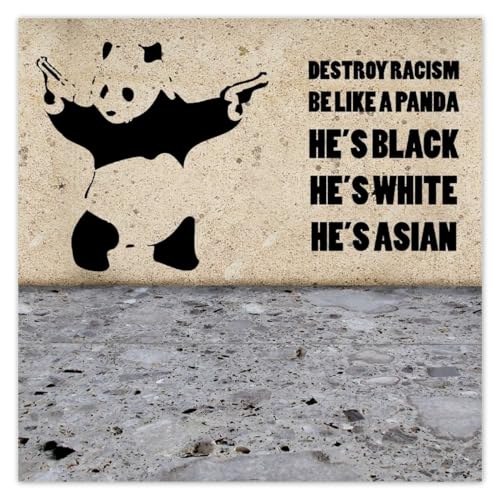Wandtattoo, Motiv: Banksy Panda, 30 x 30 cm, Nr. H2944M_NS1AI