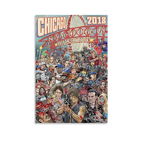 The Walking Dead – Kunstposter, dekoratives Gemälde, Leinwand, Wandposter und Kunstbild, modernes Familien-Schlafzimmer, 30 x 45 cm