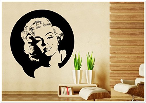 Deco-idea Wandtattoo wandaufkleber wandsticker Photo Porträt Marilyn Monroe wph005(010 Weiss, set1:ca. 30 x 28)