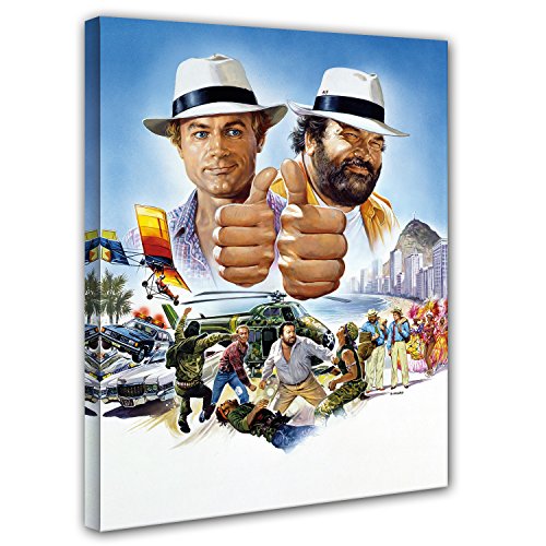 Terence Hill und Bud Spencer Leinwand- Vier Fäuste gegen Rio - Kunstdruck Renato Casaro Edition (60 x 80 cm)