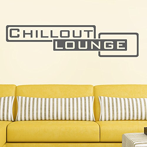 DESIGNSCAPE® Wandtattoo Chillout Lounge | Farbe: enzian | Größe: klein (60 x 15 cm)