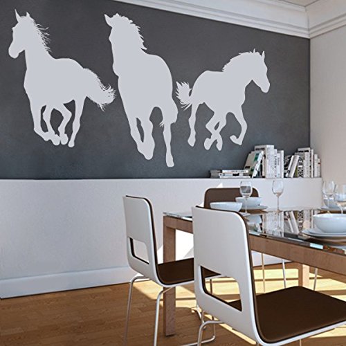 denoda® Pferde - Wandtattoo Hellrotorange 193 x 100 cm (Wandsticker Wanddekoration Wohndeko Wohnzimmer Kinderzimmer Schlafzimmer Wand Aufkleber)