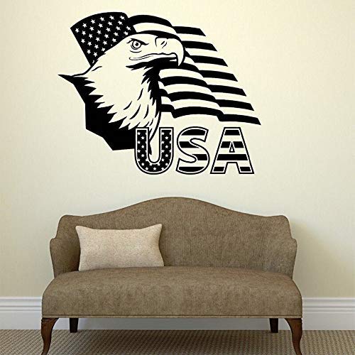 Usa Flagge Karte Wandaufkleber Vereinigte Staaten Von Amerika Eagle Symbor Usa Pvc Wandkunst Aufkleber Schlafzimmer Usa Flagge Wandtattoo Wohnkultur 57 * 72Cm