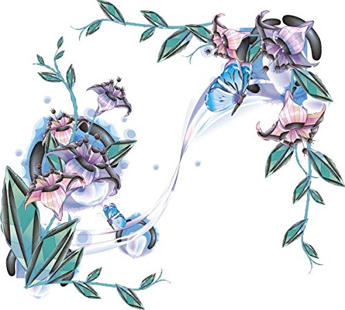 INDIGOS UG - Wandtattoo Wandsticker Wandaufkleber Aufkleber - Wandaufkleber bunt farbig MD417 schöne Orchideen 20 x 17 cm