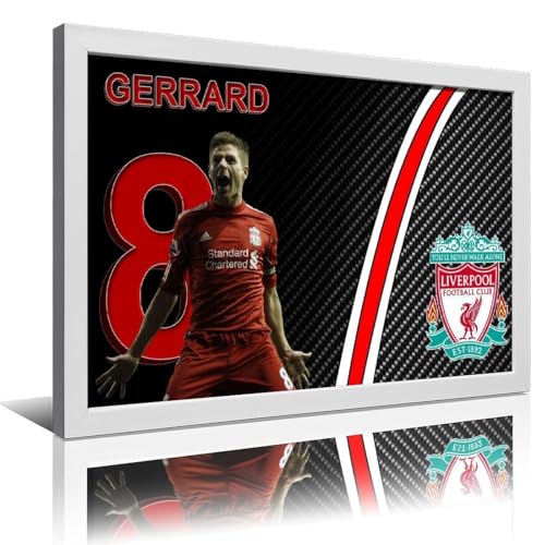 HKLOPUY Poster, Motiv: Fußballer, Steven Gerrard, dekoratives Gemälde, Leinwand, Wandposter und Kunstdruck, moderne Familienschlafzimmer-Dekoration, Poster, 50 x 75 cm