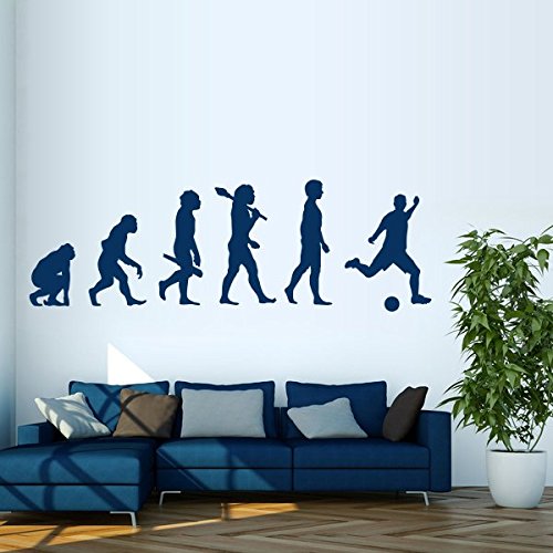 denoda® Evolution Fußballer - Wandtattoo Hellgrün 307 x 100 cm (Wandsticker Wanddekoration Wohndeko Wohnzimmer Kinderzimmer Schlafzimmer Wand Aufkleber)