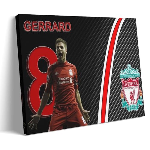 HKLOPUY Poster, Motiv: Fußballer, Steven Gerrard, dekoratives Gemälde, Leinwand, Wandposter und Kunstdruck, moderne Familienschlafzimmer-Dekoration, Poster, 60 x 90 cm