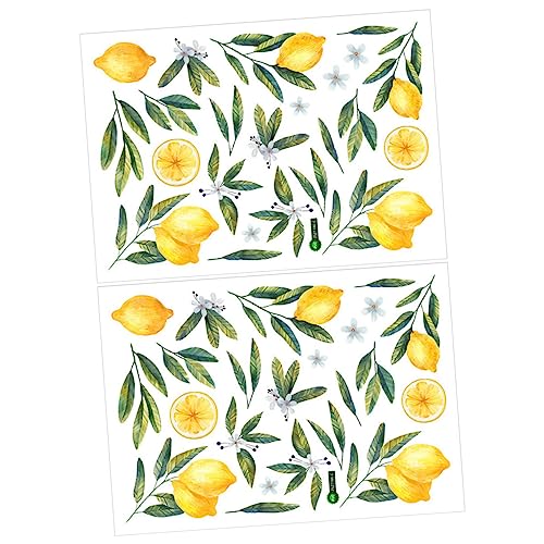 GREENADSCAPE 2 Blätter Dekorative Tapete mit Früchten Wandtattoo Obst Peel-and-Stick-Tapete wall stickers for room wandsticker fürs kinderzimmer Aufkleber Wohnkultur DIY Wandtattoo