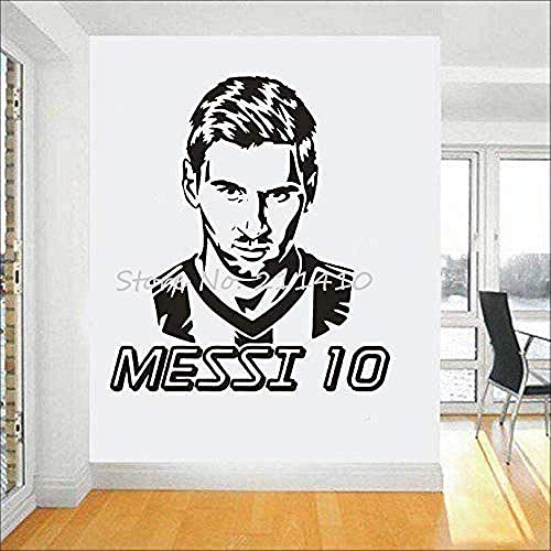 Wandaufkleber Wandbilder Abziehbilder Fußball Team Logo Art Messi Vinyl für Jungen Zimmer Abnehmbare Haus Dekor Fußballstar 81X58cm