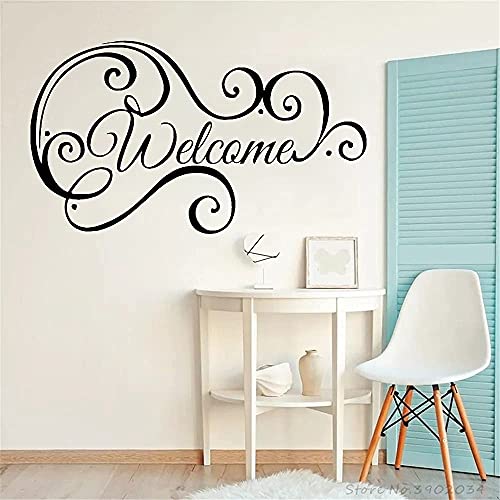 Willkommen Wandtattoo Logo Home Logo Vinyl Aufkleber Aufkleber Wandaufkleber Wohnzimmer Dekoration Shop Esszimmer Dekoration 42X74Cm