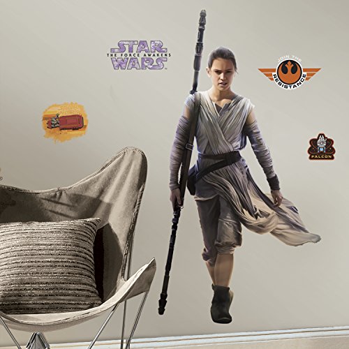 RoomMates Wandtattoo 46 x 13 x 2,3 cm, Riesen-Motiv: Rey aus Star Wars Episode VII